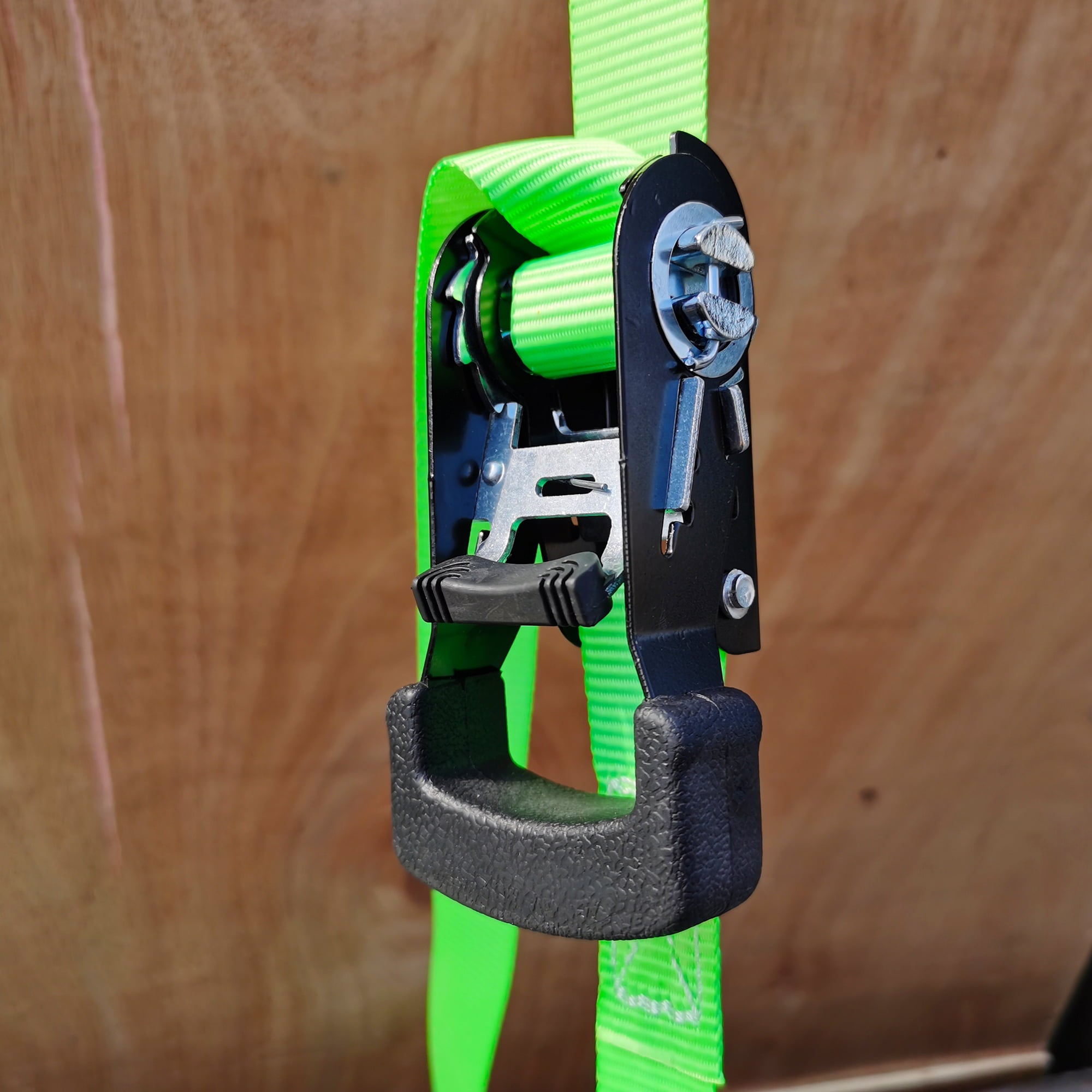 Hyper Tough 10 Feet Ratchet Tie Downs， 500 lbs， Green Strap， 2 Pack