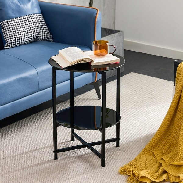 2- layer Tempered Glass End Table