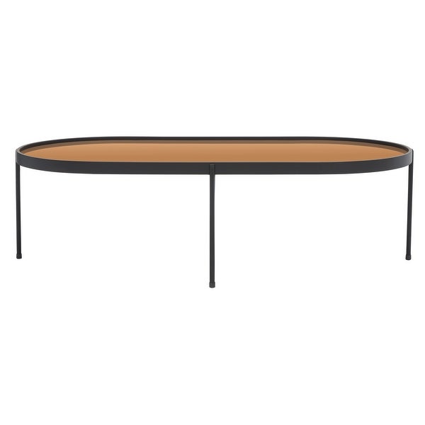 SAFAVIEH Emmerick Mirrored Oval Coffee Table - 47 in. W x 23 in. D x 14 in. H