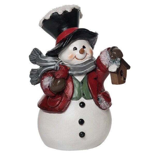 Transpac Resin 8 in. Multicolored Christmas Primitive Snowman Figurine