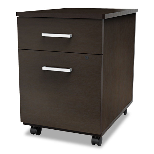 Linea Italia Trento Line Mobile Pedestal File， Left or Right， 2-Drawers: Box/File， Legal/Letter， Mocha， 16.5