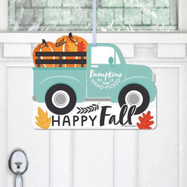 Big Dot Of Happiness Happy Fall Truck Hanging Porch Harvest Pumpkin Party Outdoor Decorations Front Door Decor 1 Piece Sign