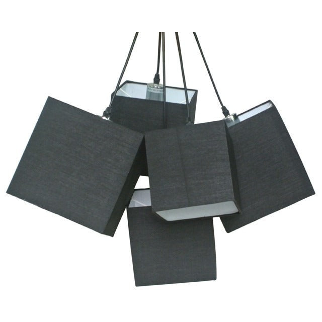 Loria Black Black Square Cluster Pendant Lights