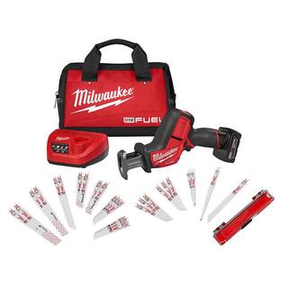 MW M12 FUEL 12V Lithium-Ion Brushless Cordless HACKZALL Kit with WoodMetal Cutting Bi-Metal Blade Set (26-Piece) 2520-21XC-49-22-1110-49-22-1216