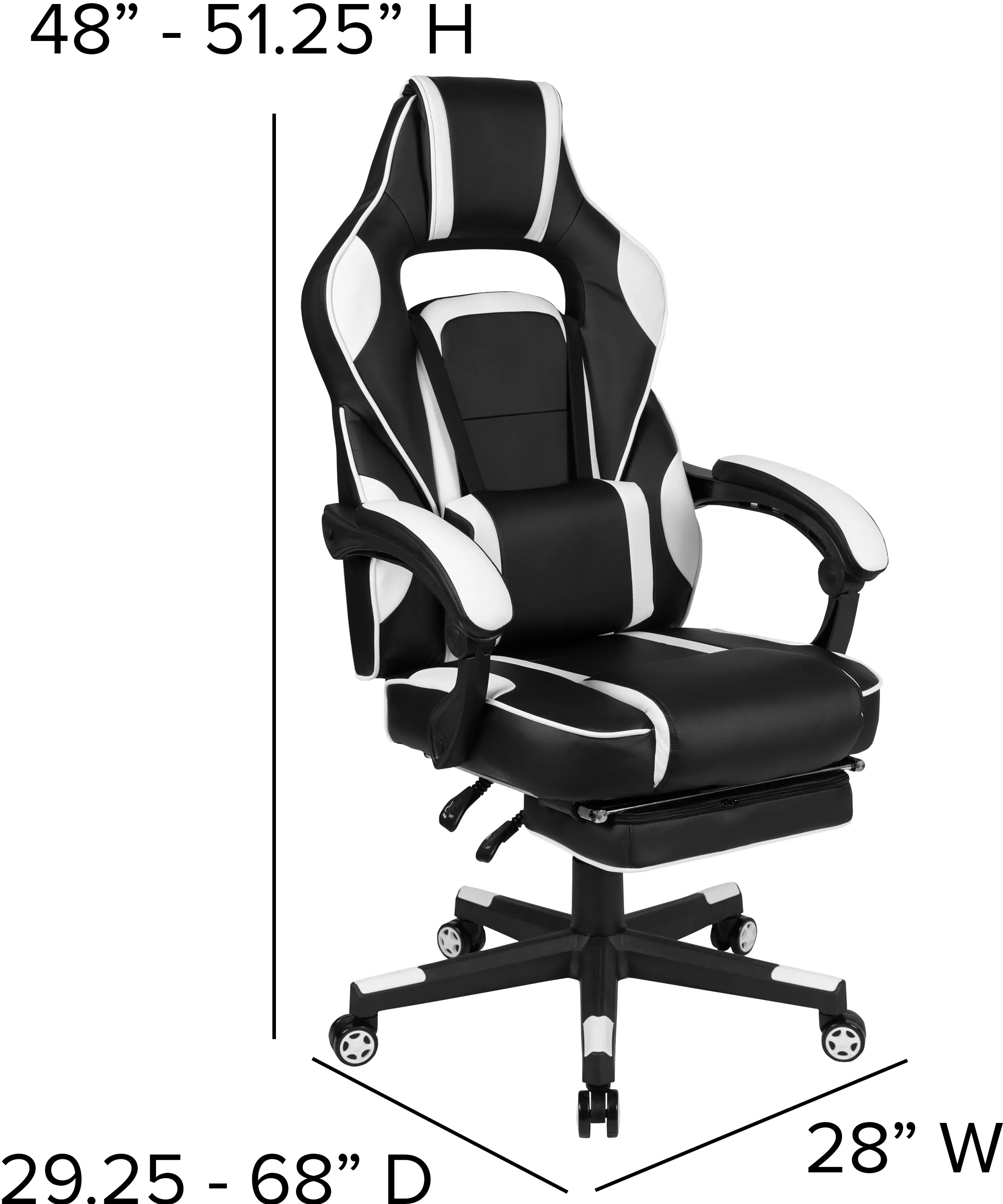 White and Black Gaming Swivel Chair - X40