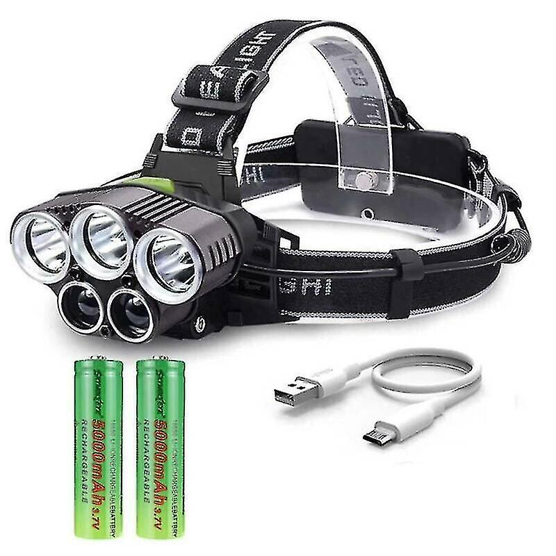 750000lm 5x T6 Led Headlamp Rechargeable Head Light Bright Flashlight Torch Lamp