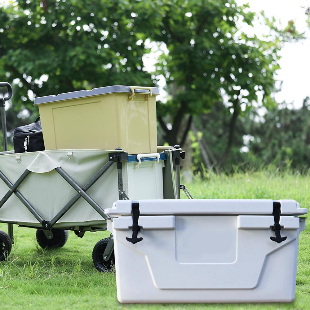 Tenleaf 65 qt. Antique White Outdoor Cooler Fish Ice Chest Box Camping Cooler Box SXB6458178