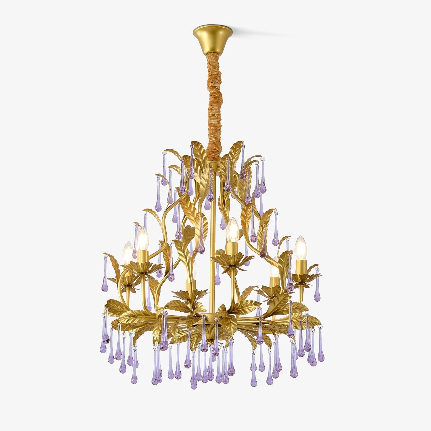 Amethyst Drops Glass Chandelier