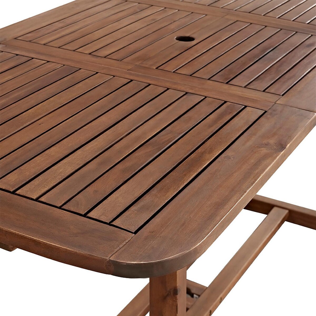 Ultimate Patio Horizon Way 55 X 35 Inch Rectangular Dark Brown Acacia Patio Dining Table W/ Extension