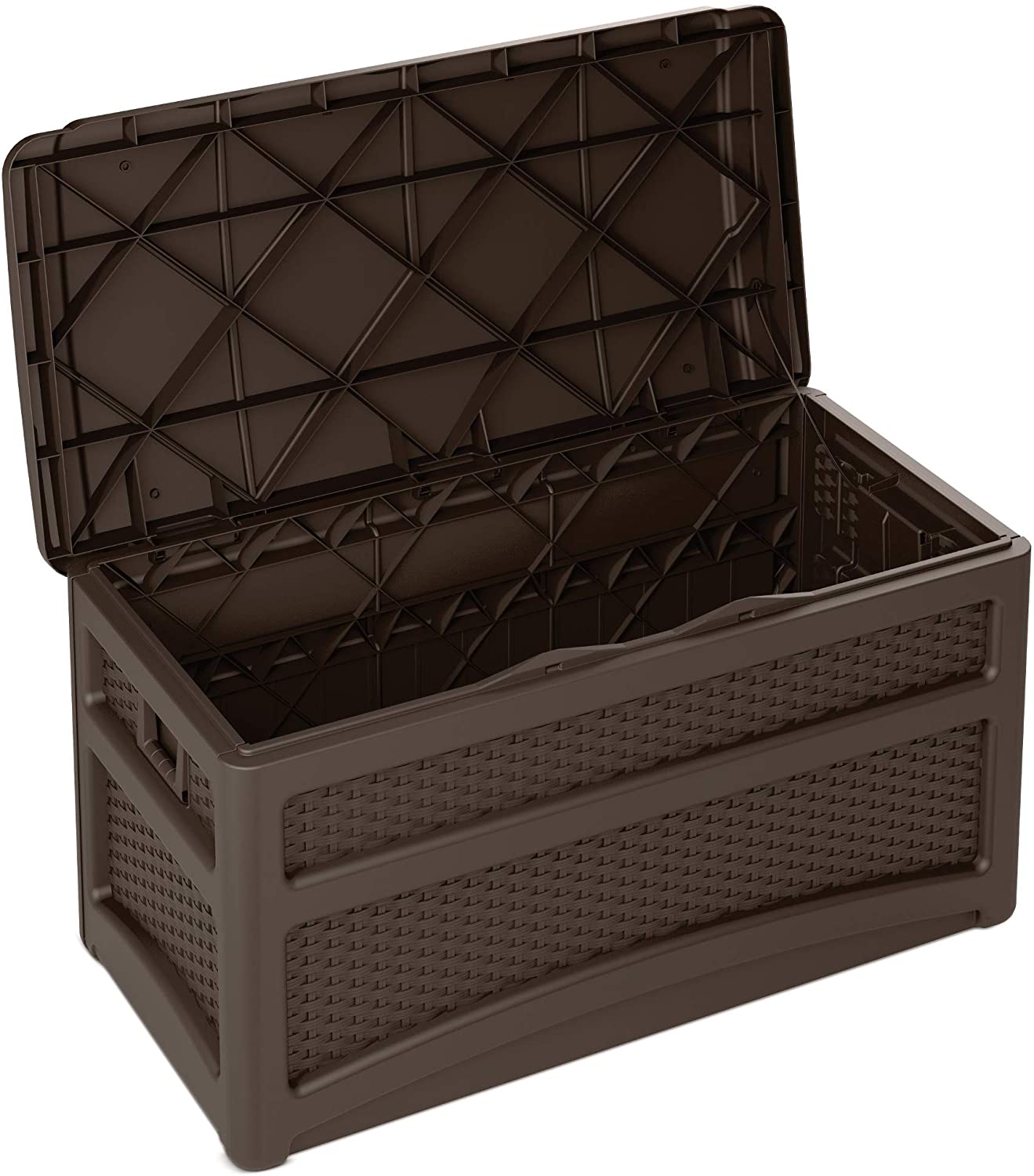 Suncast 73-Gallon Wicker Deck Box, Java