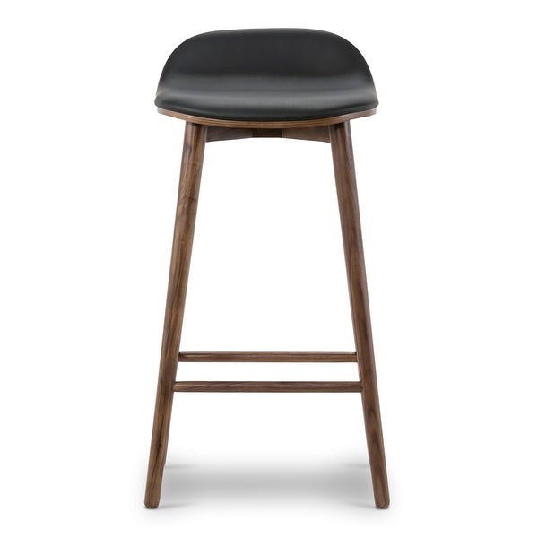 Poly and Bark Notello Leather Counter Stool - Solid Wood Frame