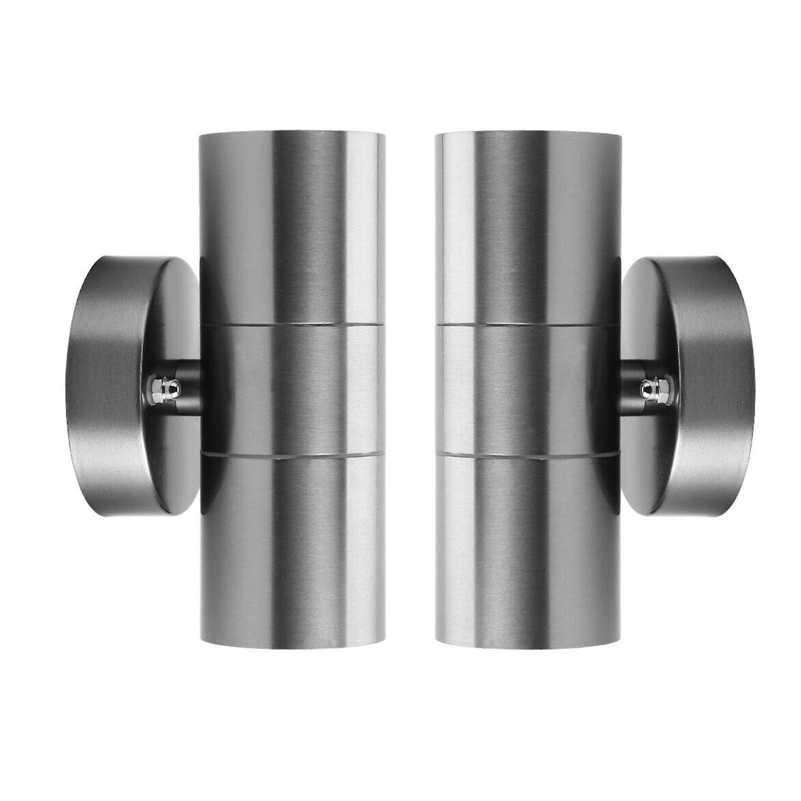 2pcs Stainless Steel Double-head Up and Down Wall Lamps Indoor Outdoor Warm Light Gu10 Bulb Ip65 Lamps No.204502