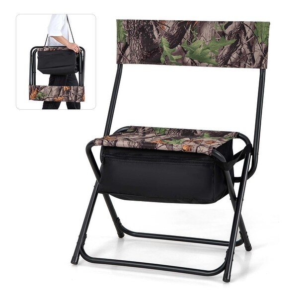 Costway Folding Hunting Chair Foldable Portable Fishing Stool with