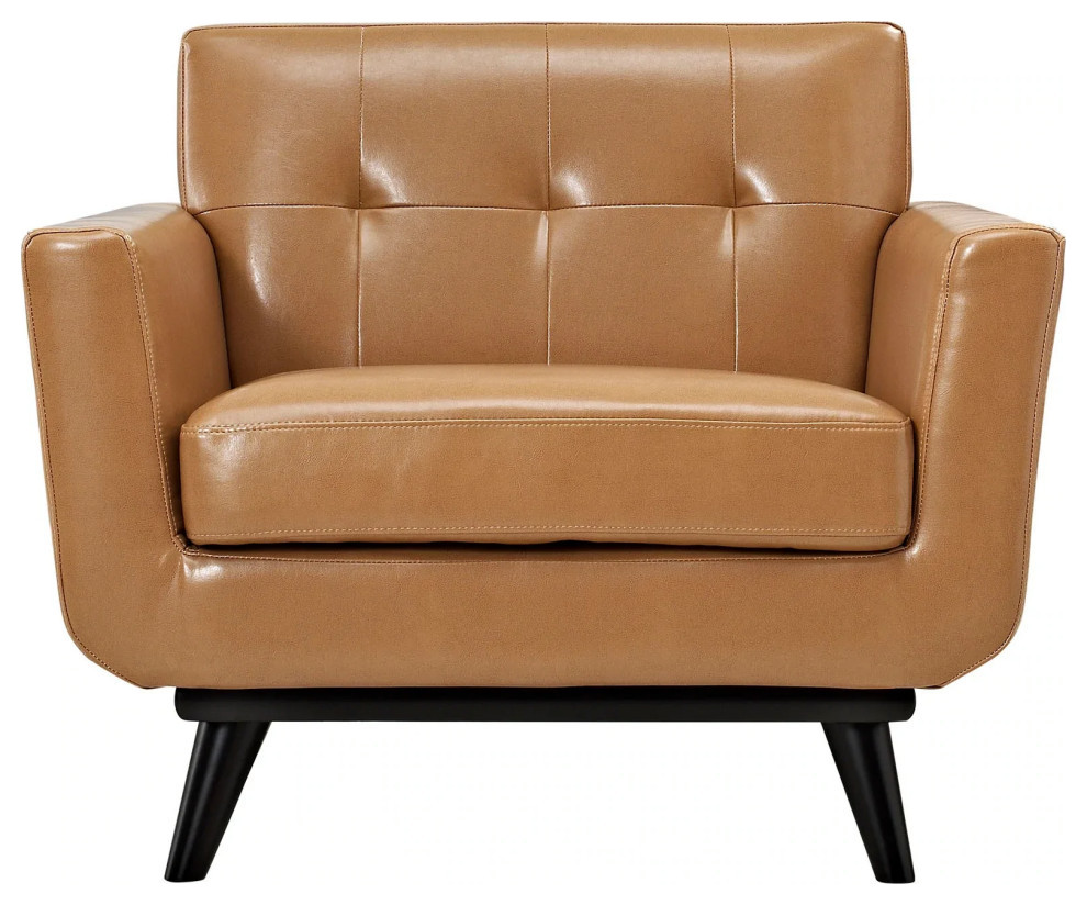 Giselle Tan 2 Piece Leather Living Room Set   Midcentury   Living Room Furniture Sets   by Peachtree Fine Furniture  Houzz