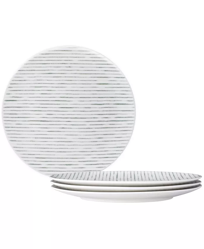 Noritake Hammock Stripes Coupe Dinner Plates Set of 4