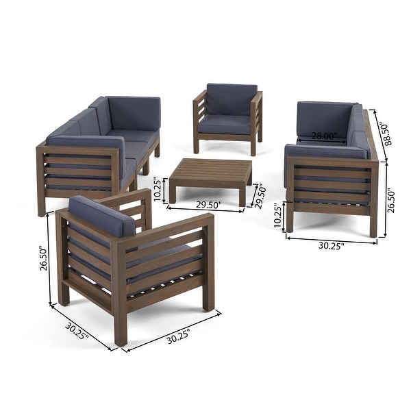 Oana Outdoor 8seat Acacia Sofa and Club Chair Set by Christopher Knight Home