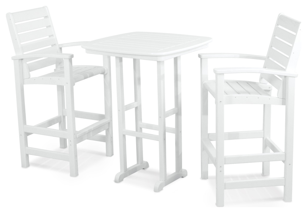 Polywood Signature 3 Piece Bar Set   Beach Style   Outdoor Pub And Bistro Sets   by POLYWOOD  Houzz