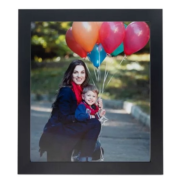 Arttoframes 18 X 18 Inch Traditional Solid Wood Wall Wire Hanging Picture Frame With 060 Plexi Glass And Mounting Hardware Black Stain