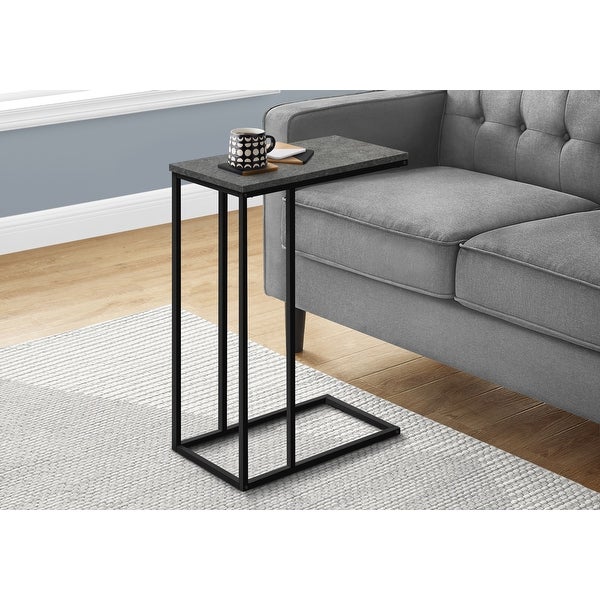 Accent Table， C-shaped， End， Side， Snack， Living Room， Bedroom， Metal， Laminate， Contemporary， Modern - 15.75