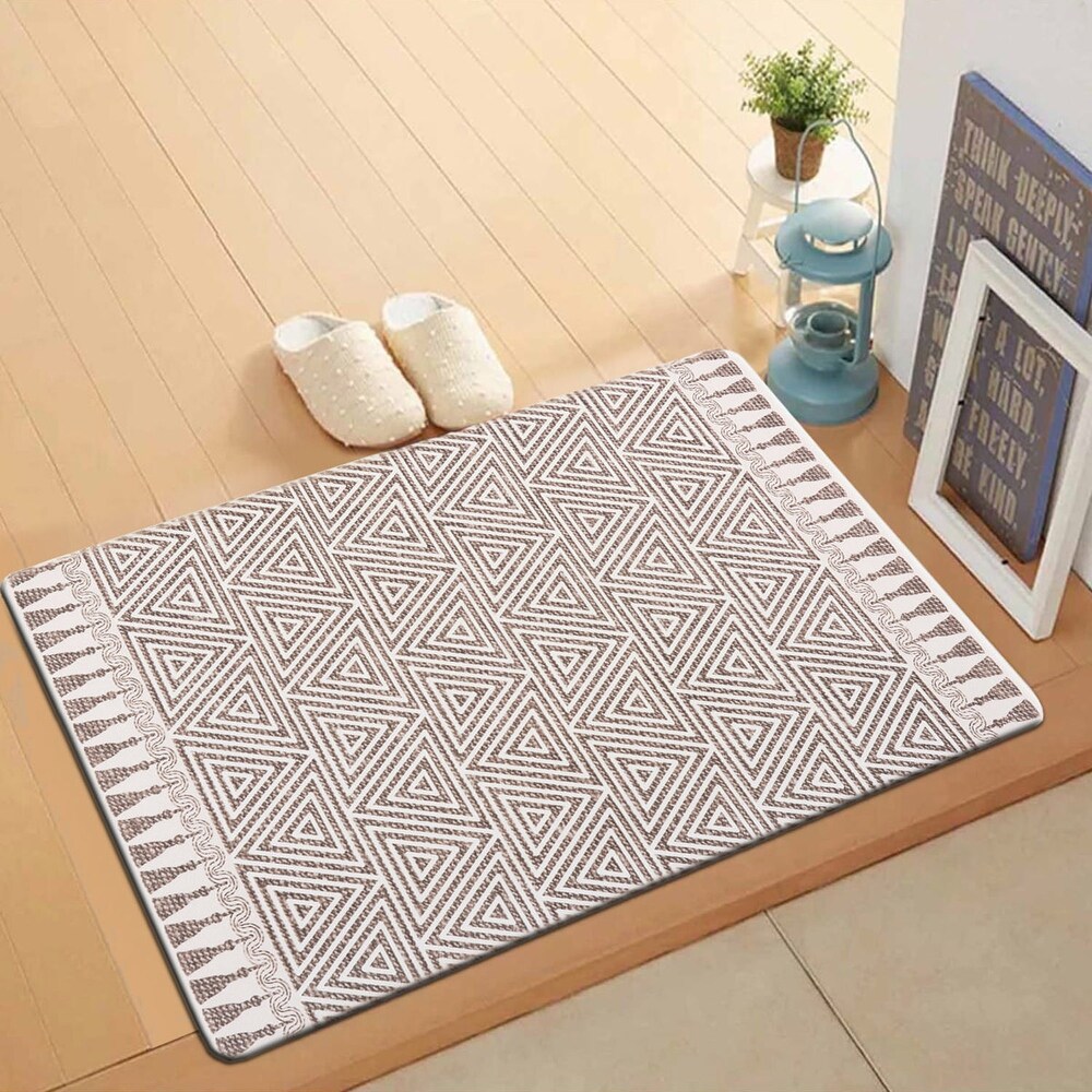 World Rug Gallery Contemporary Geometric Anti Fatigue Standing Mat