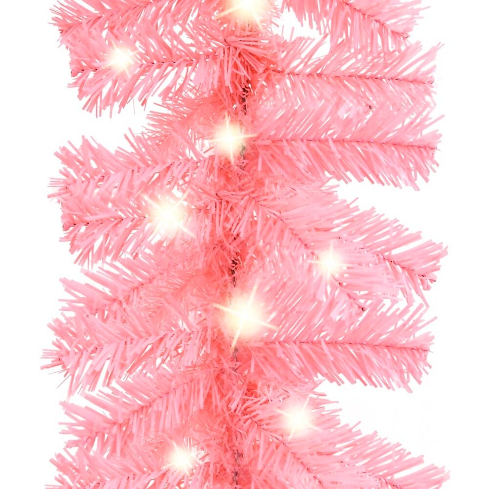 vidaXL Christmas Garland with LED Lights 33 ft Pink   393.7\