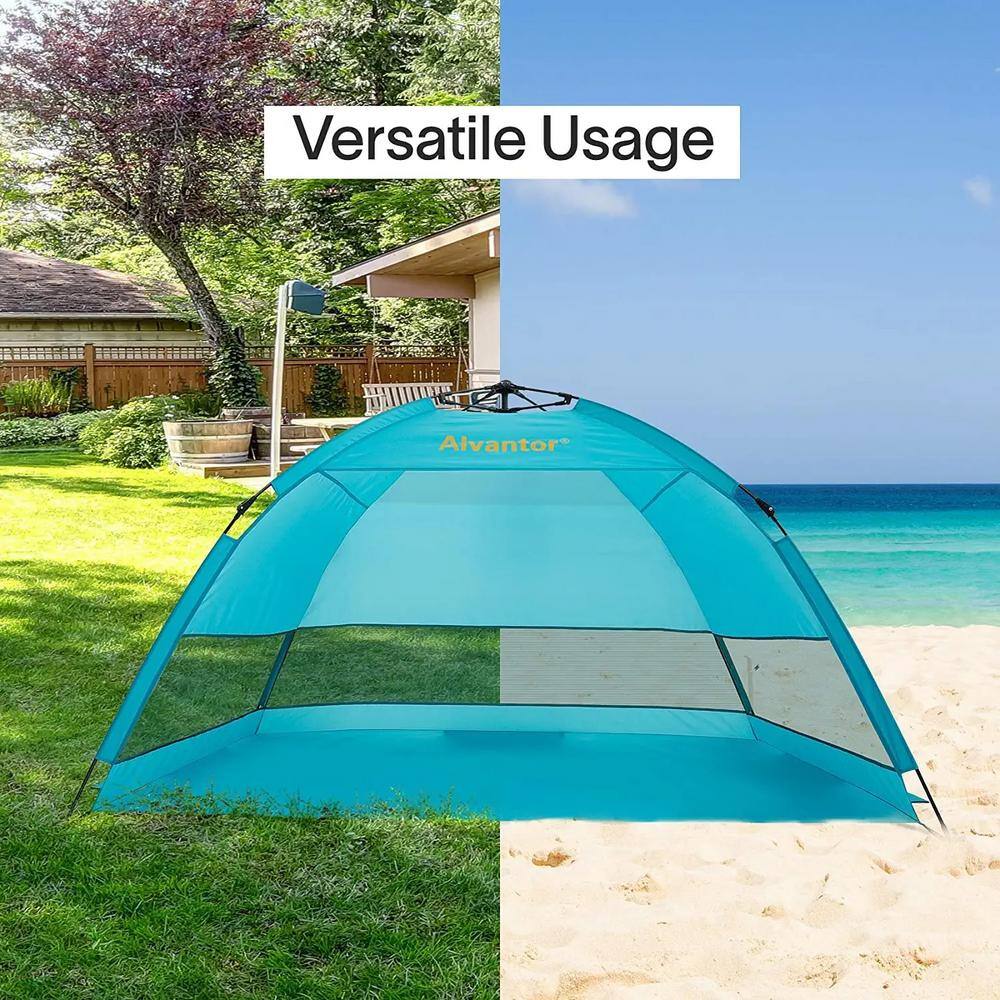 Alvantor TEAL 79 in. x 47 in. x 53 in. Instant Pop Up Portable Beach Tent Outdoor Sun Shelter Cabana UPF 50+ Carry Bag 7012