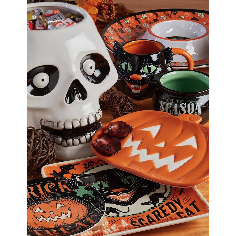 Certified International Scaredy Cat 3D Multicolored Earthenware 22 oz. Mug Assorted (Set of 4) 37234SET4