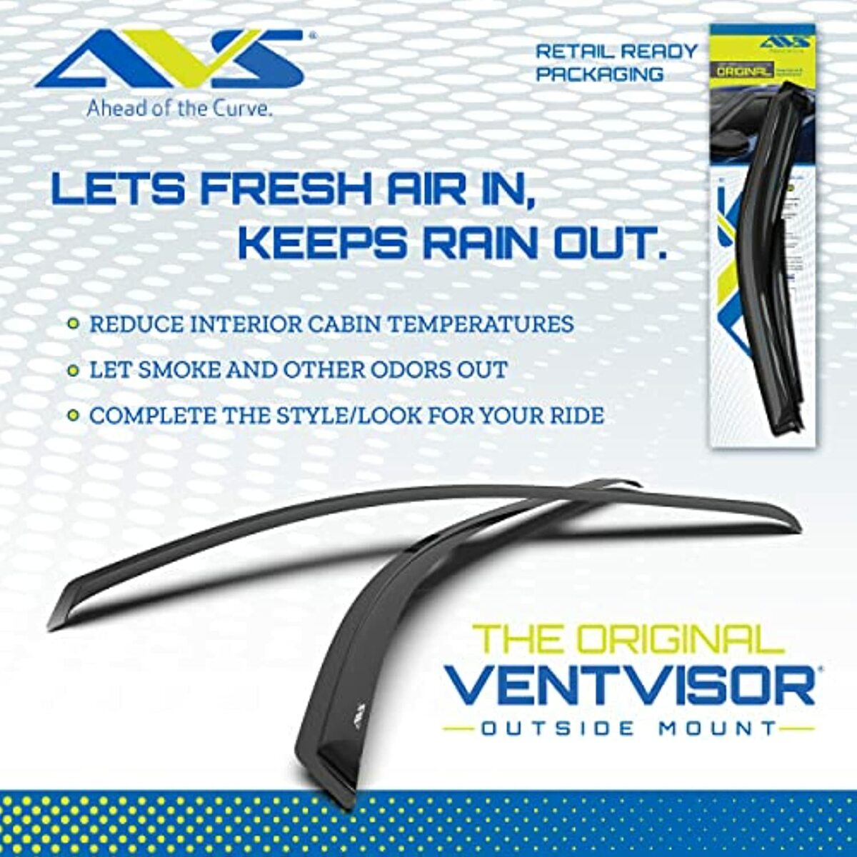 VENTSHADE CO 94109 Rainguard Ventvisor， Smoke