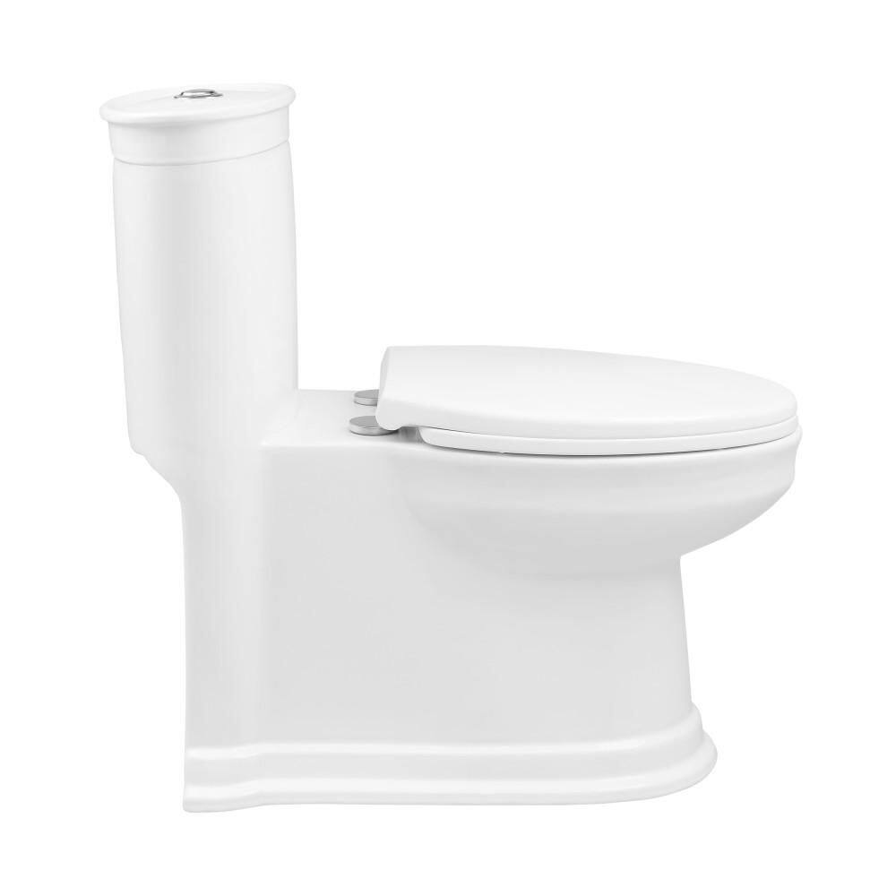 Swiss Madison Santorini 1-piece 1.11.6 GPF Dual Flush Elongated Toilet in Glossy White Seat Included SM-1T190