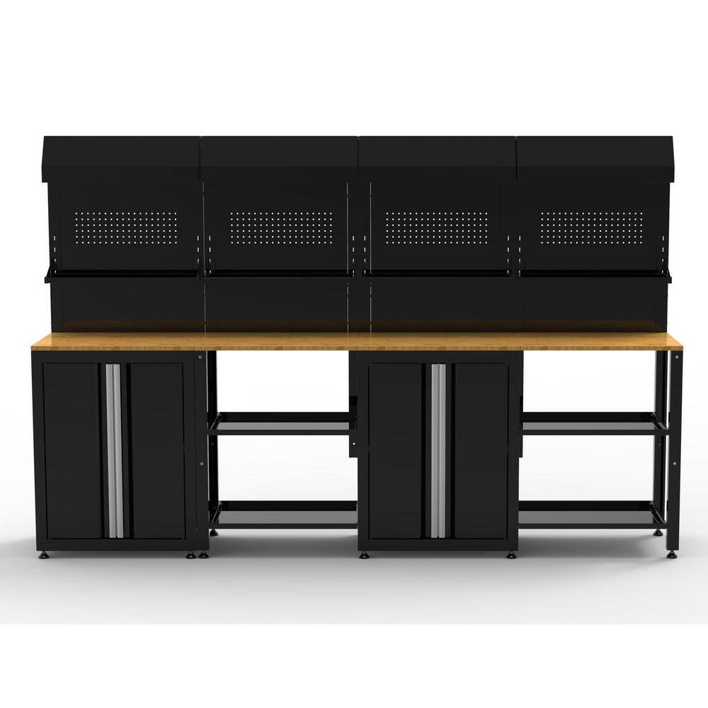 Husky 2-Piece Ready-to-Assemble Steel Garage Workstation in Black (106.5 in. W x 69.5 in. H x 19.5 in. D) G10612WC-US