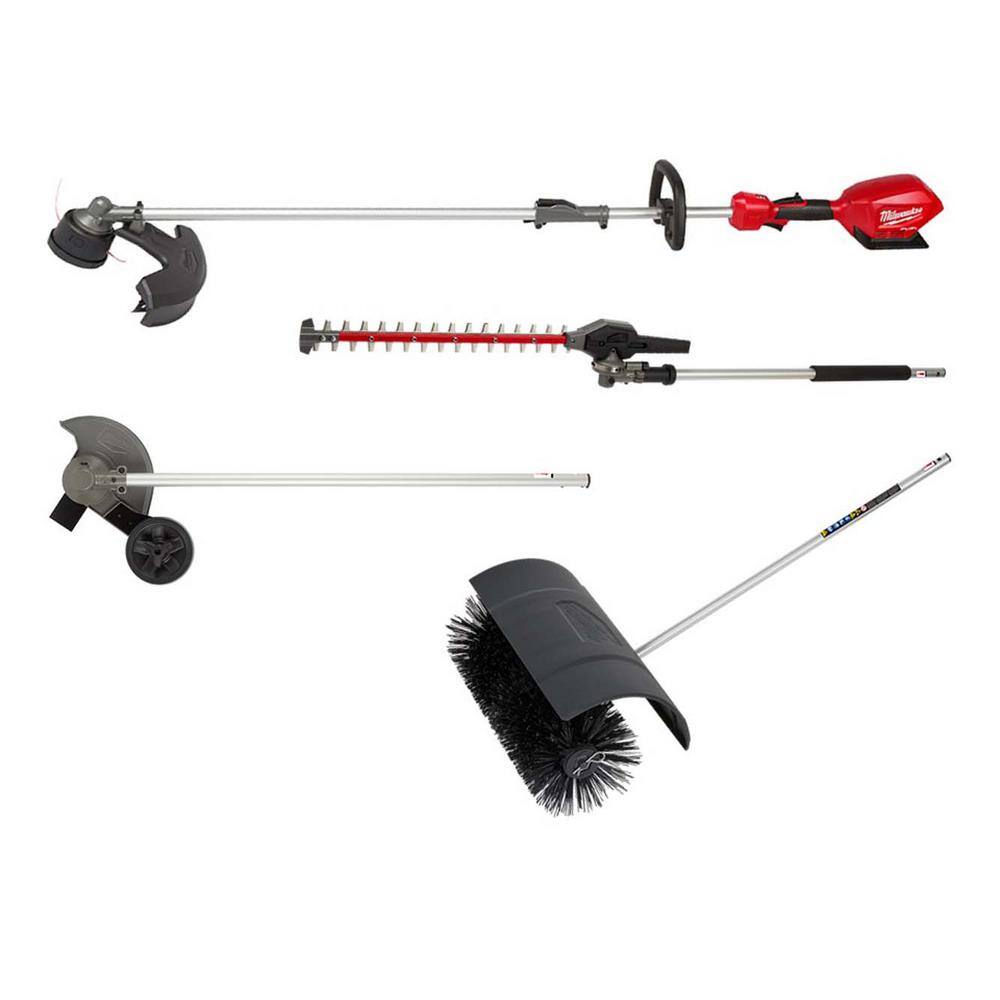 MW M18 FUEL 18V Lithium-Ion Brushless Cordless String Grass Trimmer wBristle Brush Edger Hedge Trimmer Attachments 2825-20ST-49-16-2741-49-16-2718-49-1