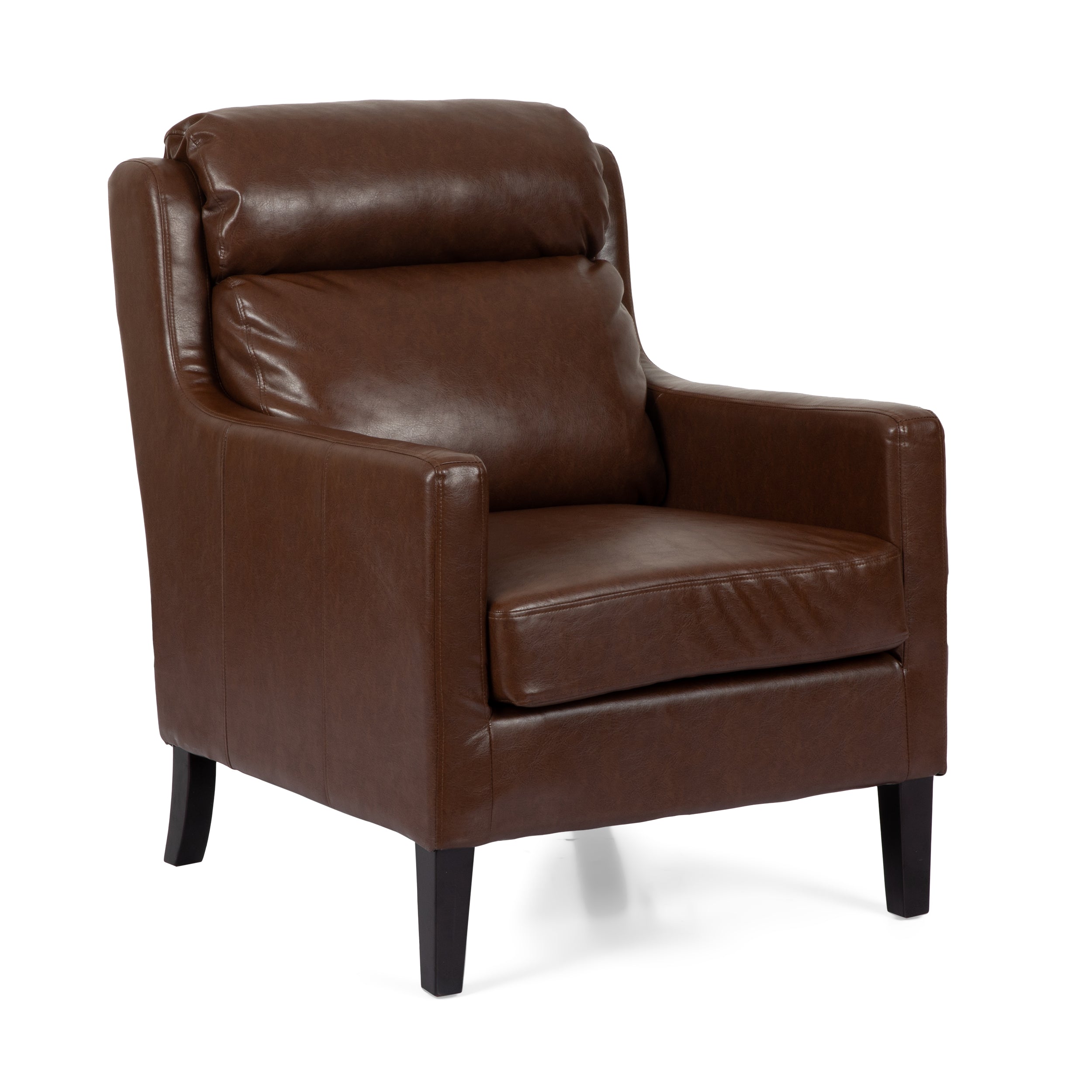 Baden Contemporary Pillow Tufted Faux Leather Club Chair