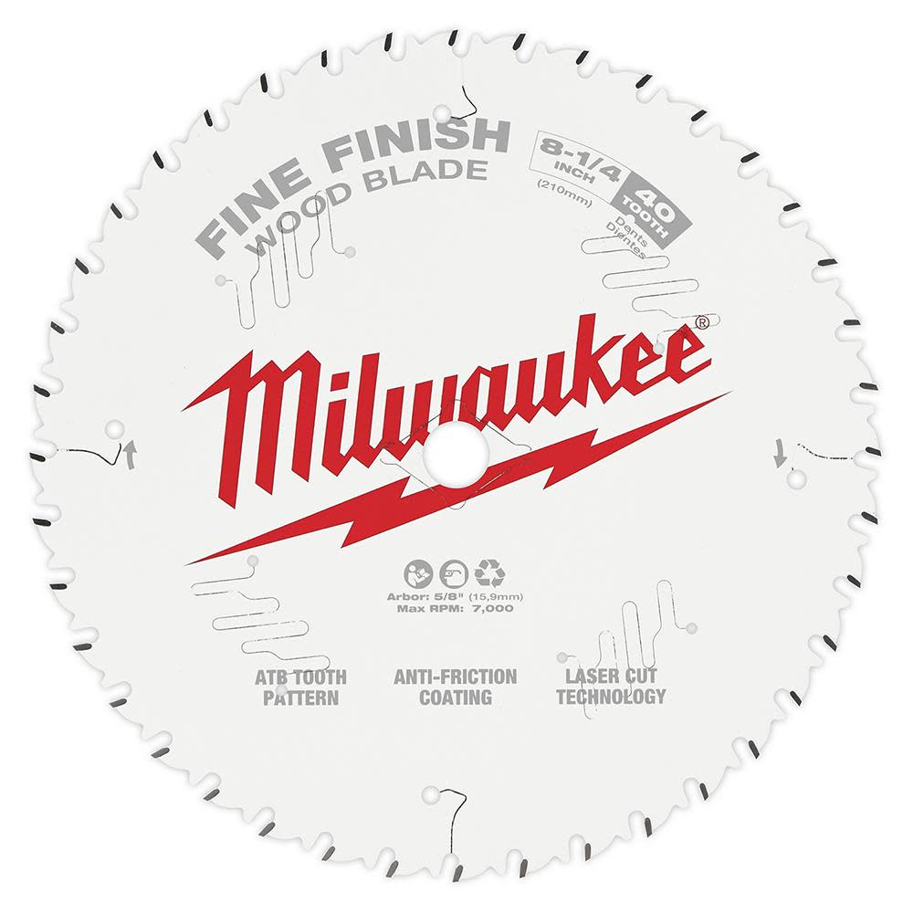 Milwaukee 8-1/4 in. 40T Fine Finish Circular Saw Blade 48-40-0822 from Milwaukee