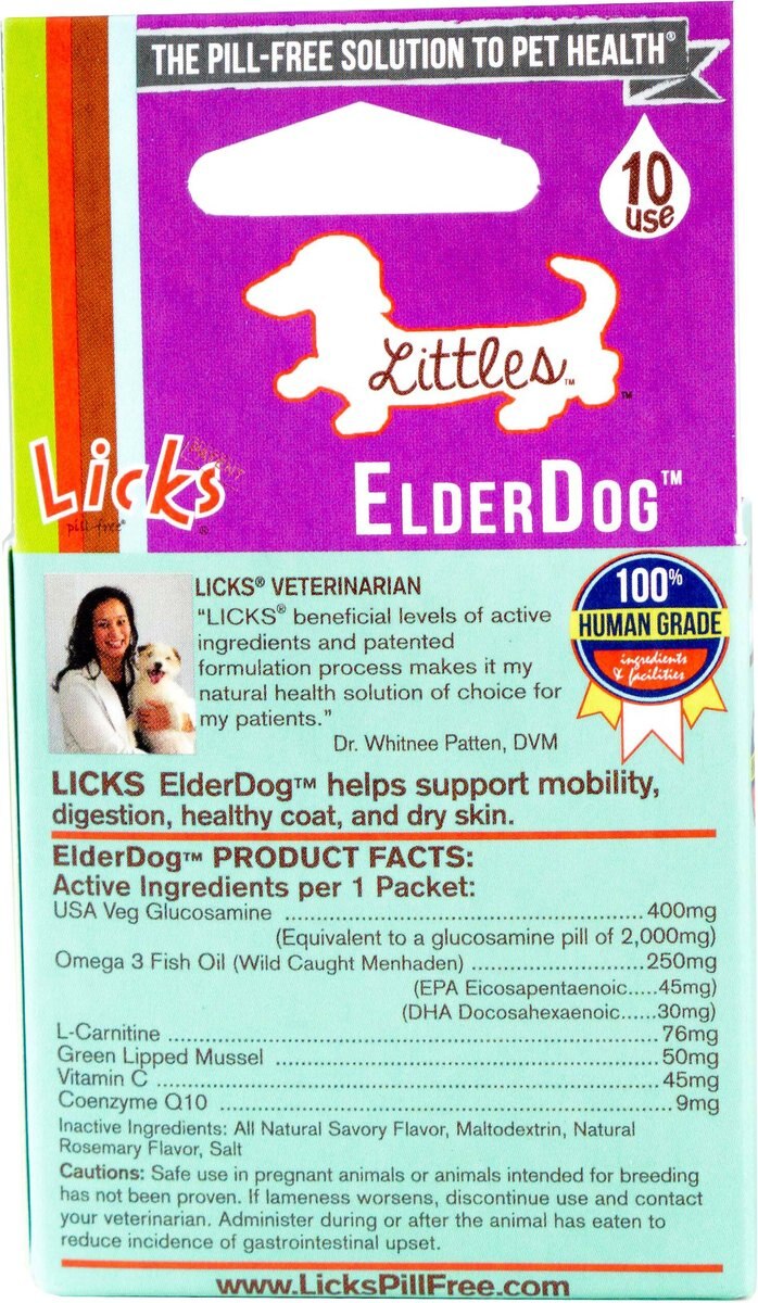 Licks Littles ElderDog Chicken Flavored Supplement for X-Small and Small Breed Senior Dogs