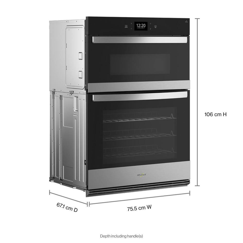 Whirlpool 27 in. Electric Wall Oven  Microwave Combo in Fingerprint Resistant Stainless Steel with Air Fry WOEC7027PZ