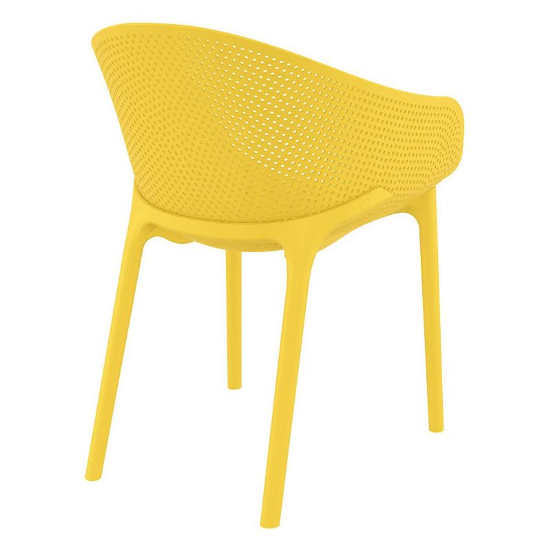 32 Yellow Solid Outdoor Dining Chair