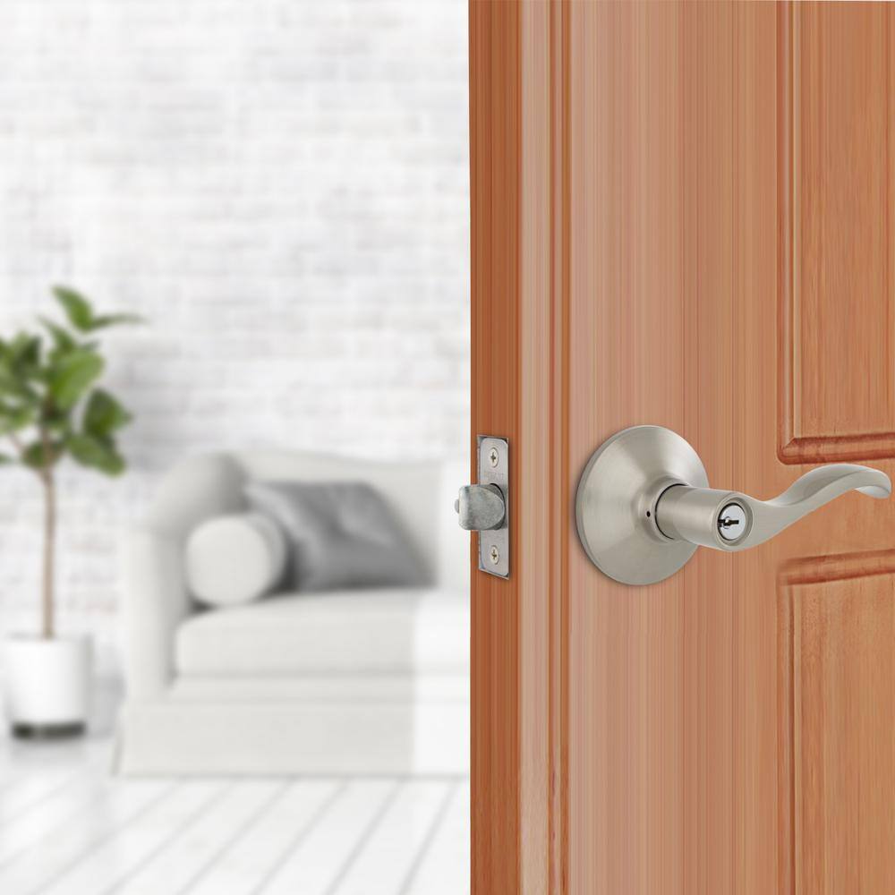 Defiant Naples Satin Nickel Modern Keyed Entry Door Lever Handle LYEX200B