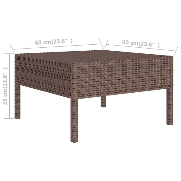 11 Piece Patio Lounge Set with Cushions Poly Rattan Brown - Overstock - 35848056