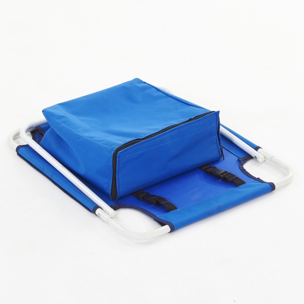 The Lakeside Collection Folding Beach Chair With Cooler Blue