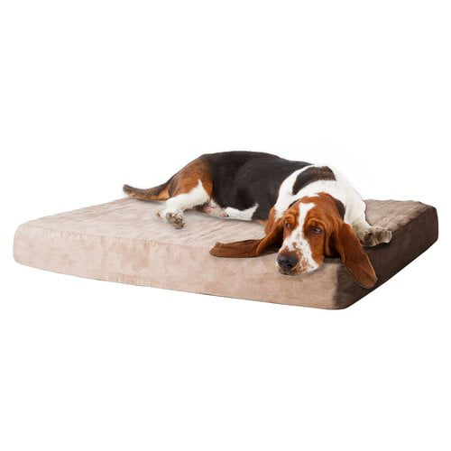 PETMAKER Memory Foam Dog Bed with Removable Cover， Brown