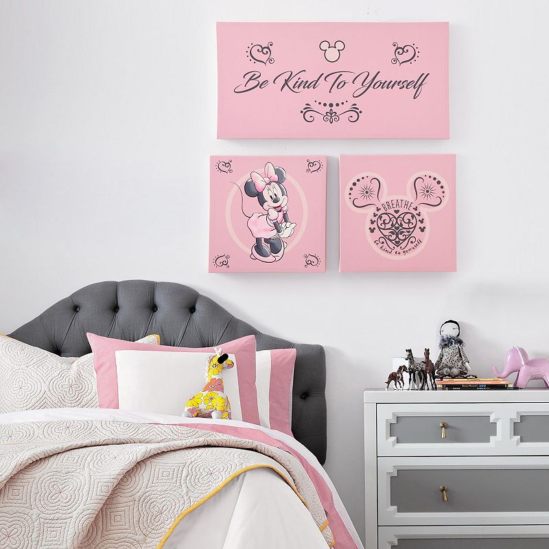 Disney's Minnie Mouse Idea Nuova Heart Canvas Wall Art 3-piece Set