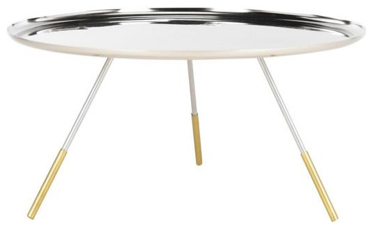 Orson Coffee Table W/ Metal Gold Cap  Fox4525B   Midcentury   Coffee Tables   by BisonOffice  Houzz