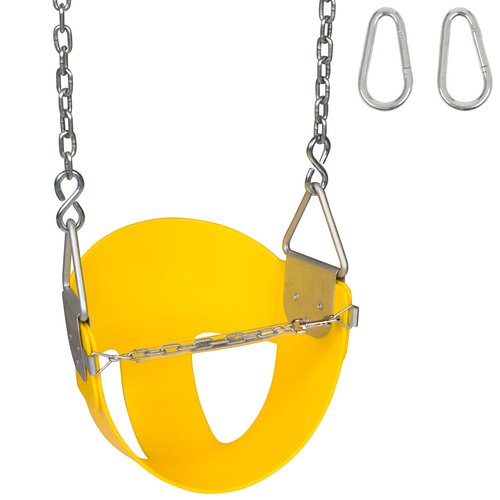 Swing Set Stuff Inc. Highback Half Bucket with Chains and Hooks (Blue)