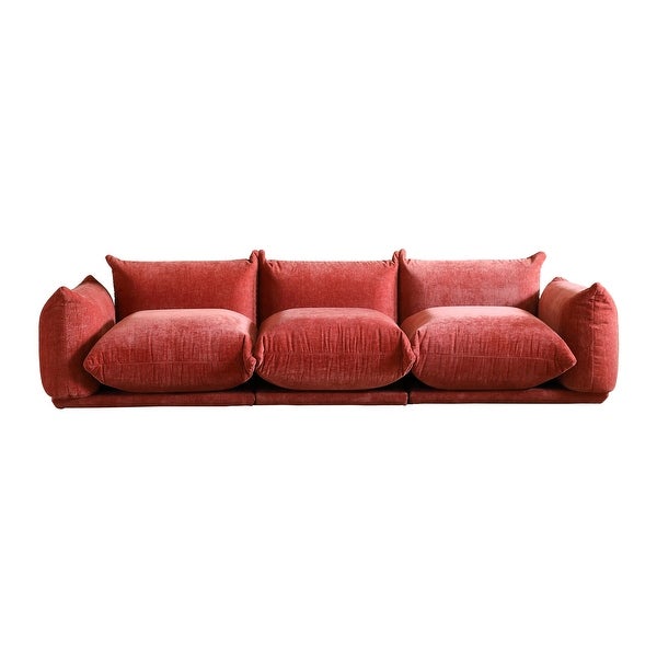 3 Seat Chenille Fabric Sectional Sofa with Ottoman