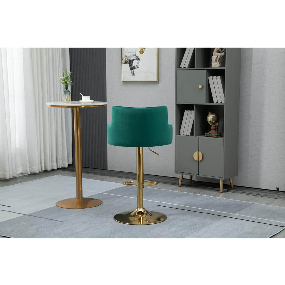 ZIRUWU 42.13 in.Emerald Metal Bar Stool with Back and Footrest Counter Height Bar Chairs ZZQ-JBY721A18