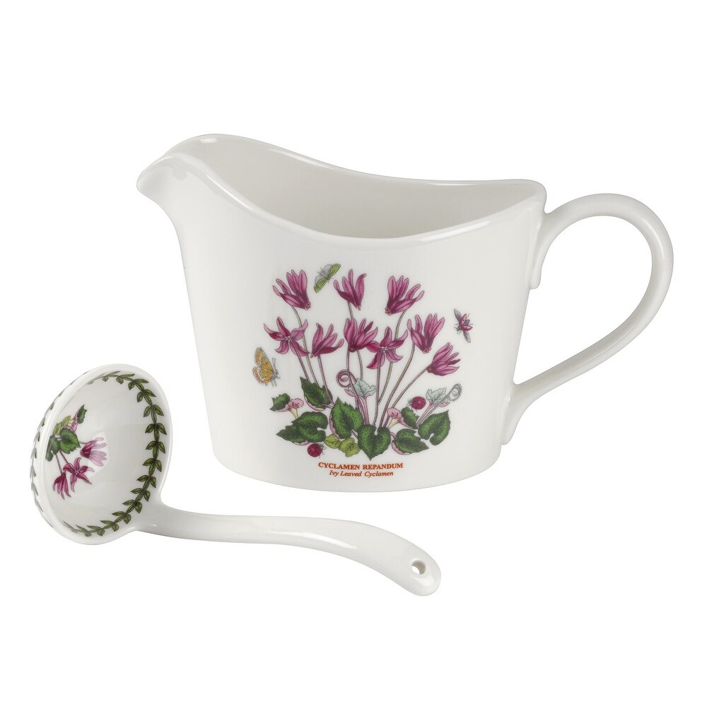 Portmeirion Botanic Garden Sauce Jug   Ladle (Cyclamen)