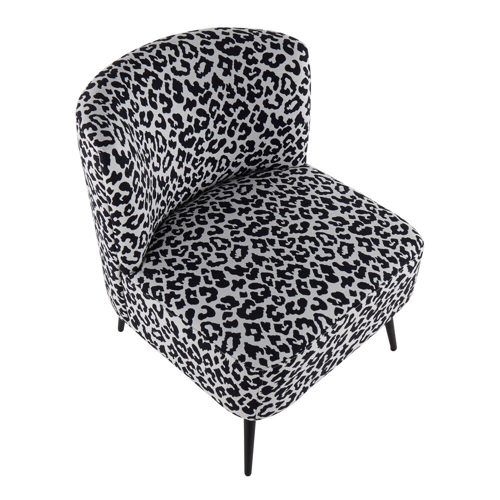 Silver Orchid Harding Leopard Print Slipper Chair