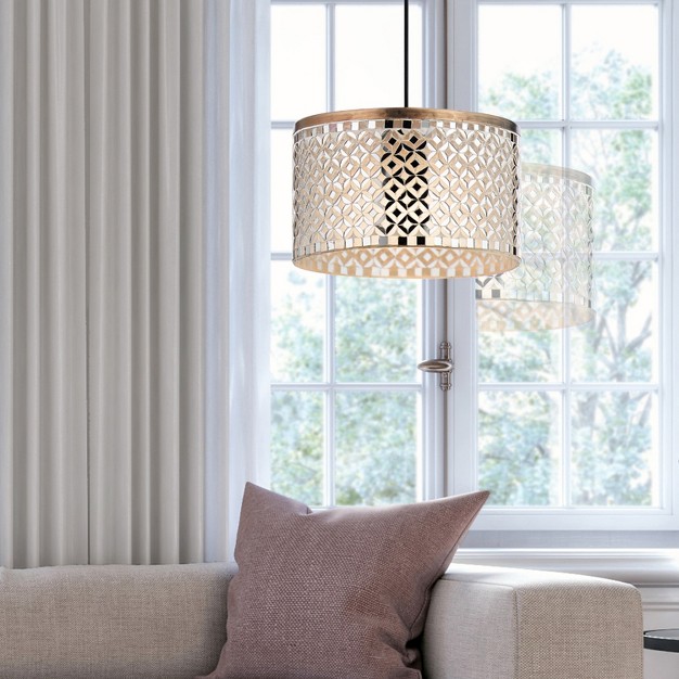 Parvinda Silver white And Brass Pendant Lamp River Of Goods