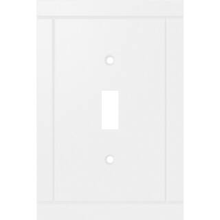 Hampton Bay Belfast 1-Gang Light SwitchToggle Wall Plate Pure White W44652C-PW-U