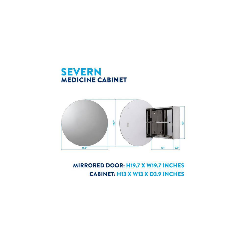 Croydex Severn 21-12 in. W x 21-12 in. H x 4-310 in. D Frameless Stainless Steel Surface-Mount Bathroom Medicine Cabinet WC836005YW